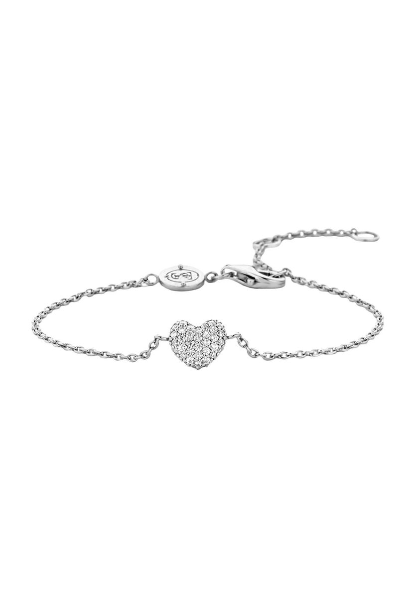 Zierliches Silbernes Herz-Kristall-Armband