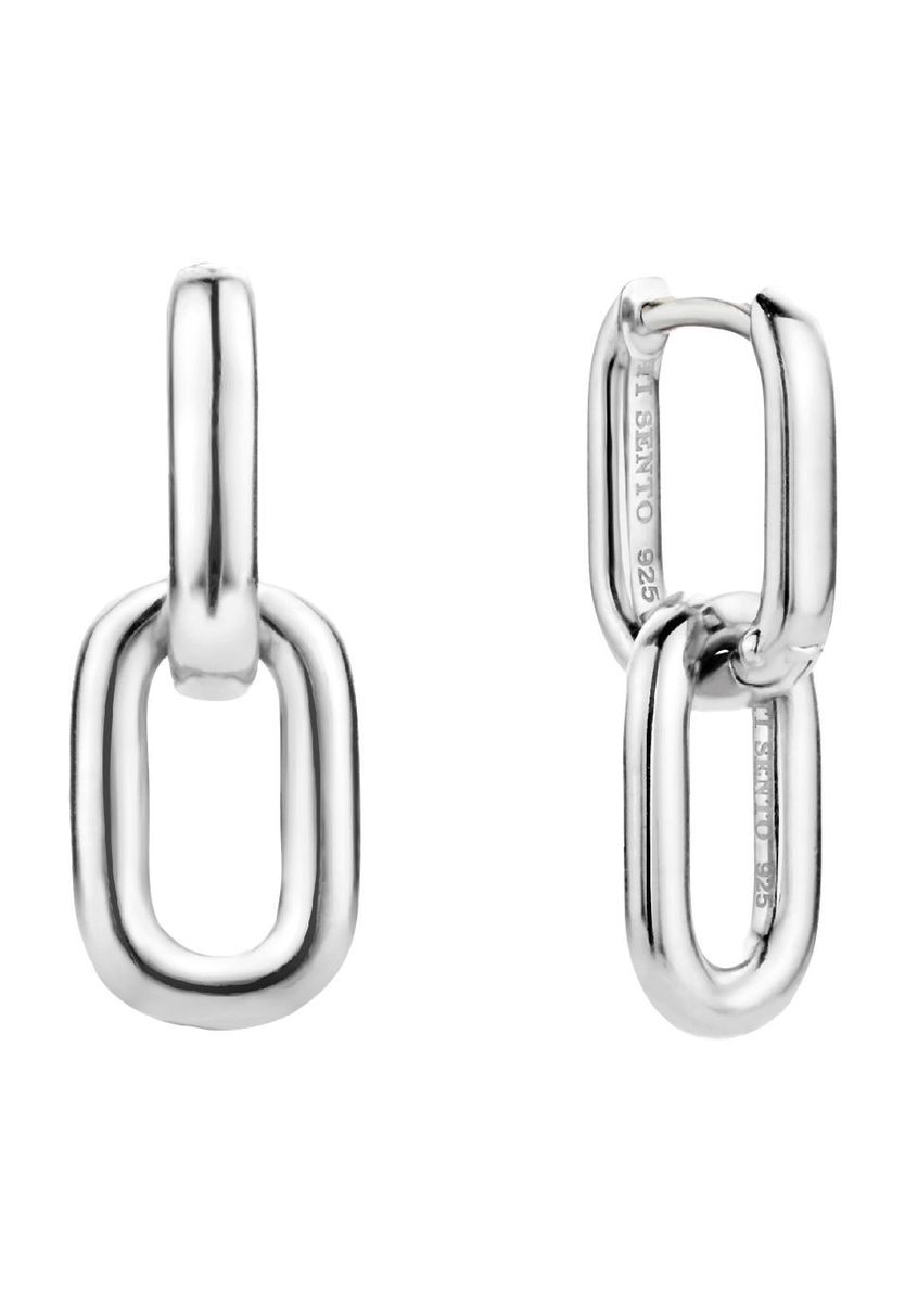 Silberne Kettenglied-Ohrhänger