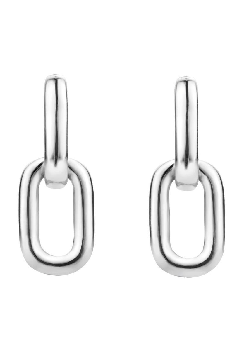 Silberne Kettenglied-Ohrhänger