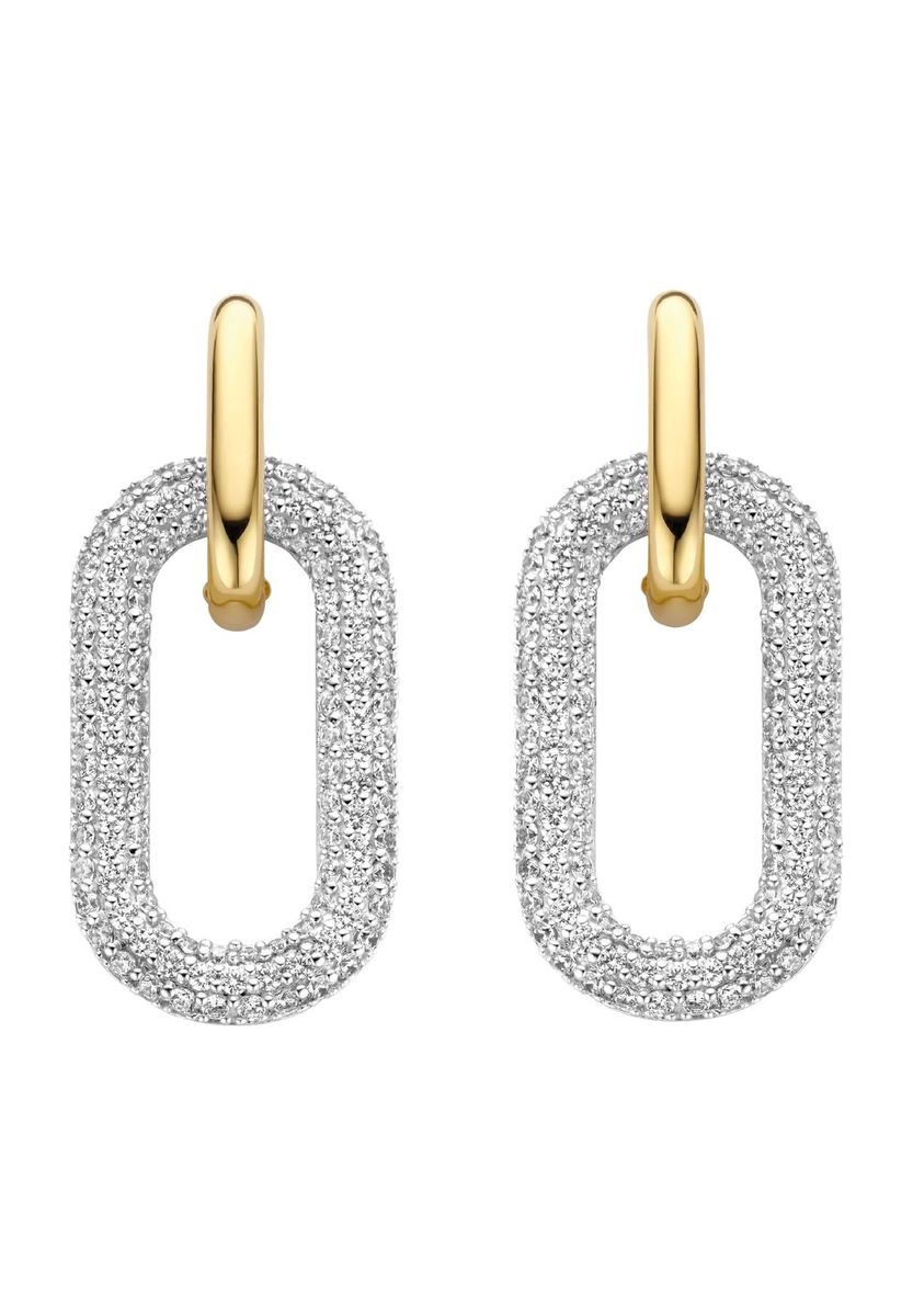 Bicolor Ohrhänger mit Zirkonia