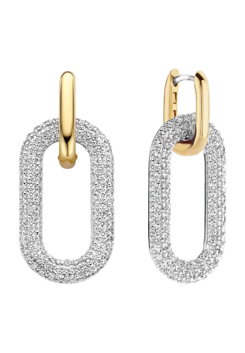 Bicolor Ohrhänger mit Zirkonia