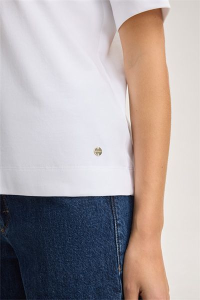 Windsor Bio-Baumwoll Weißes T-Shirt Klassische Passform Kurze Ärmel