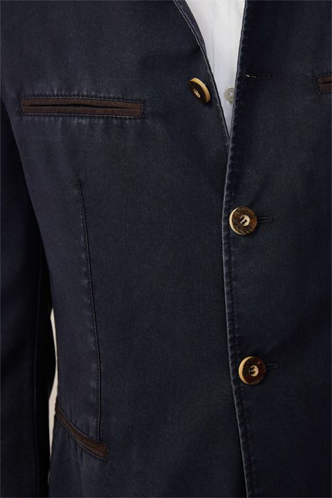 Windsor Trachten-Janker Schwabing aus frostierter Wollmischung in Navy meliert