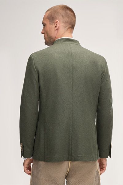 Windsor Cashmere Trachten Sendling Janker in Olive Melange