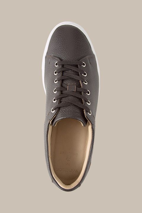 Windsor von Ludwig Reiter brauner Leder-Sneaker mit weißer Sohle