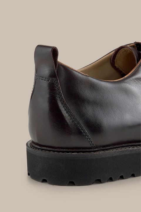 Brauner Split-Toe Leder Schnürschuh