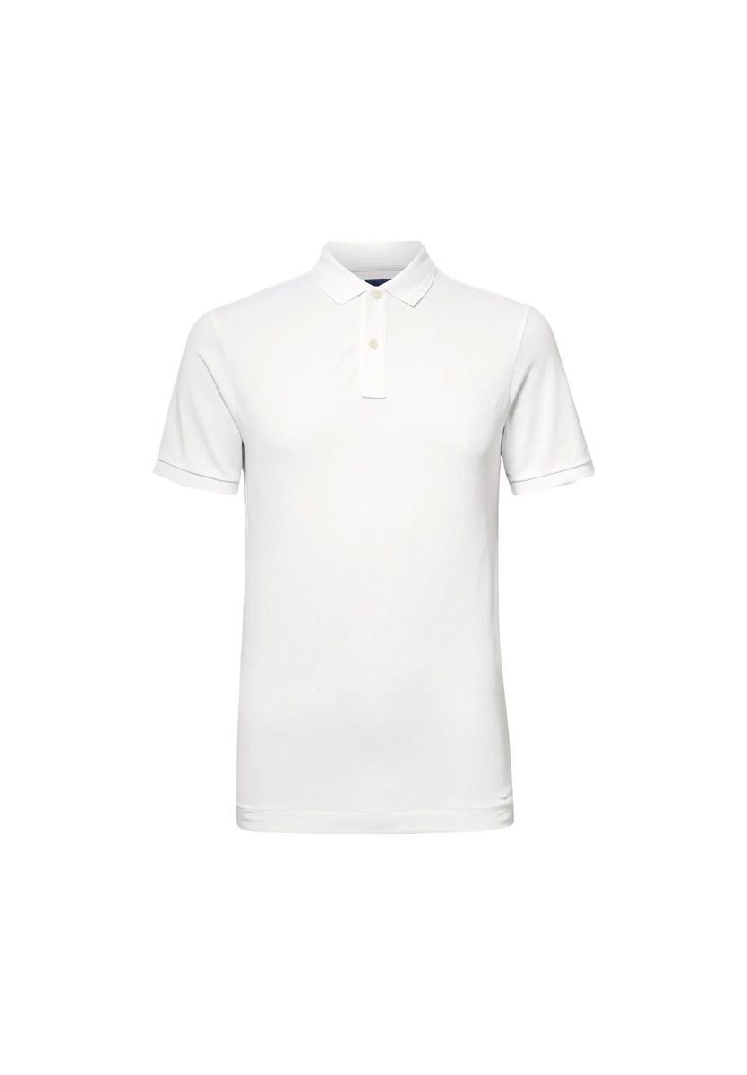 Klassisches weißes Baumwoll-Piqué-Poloshirt