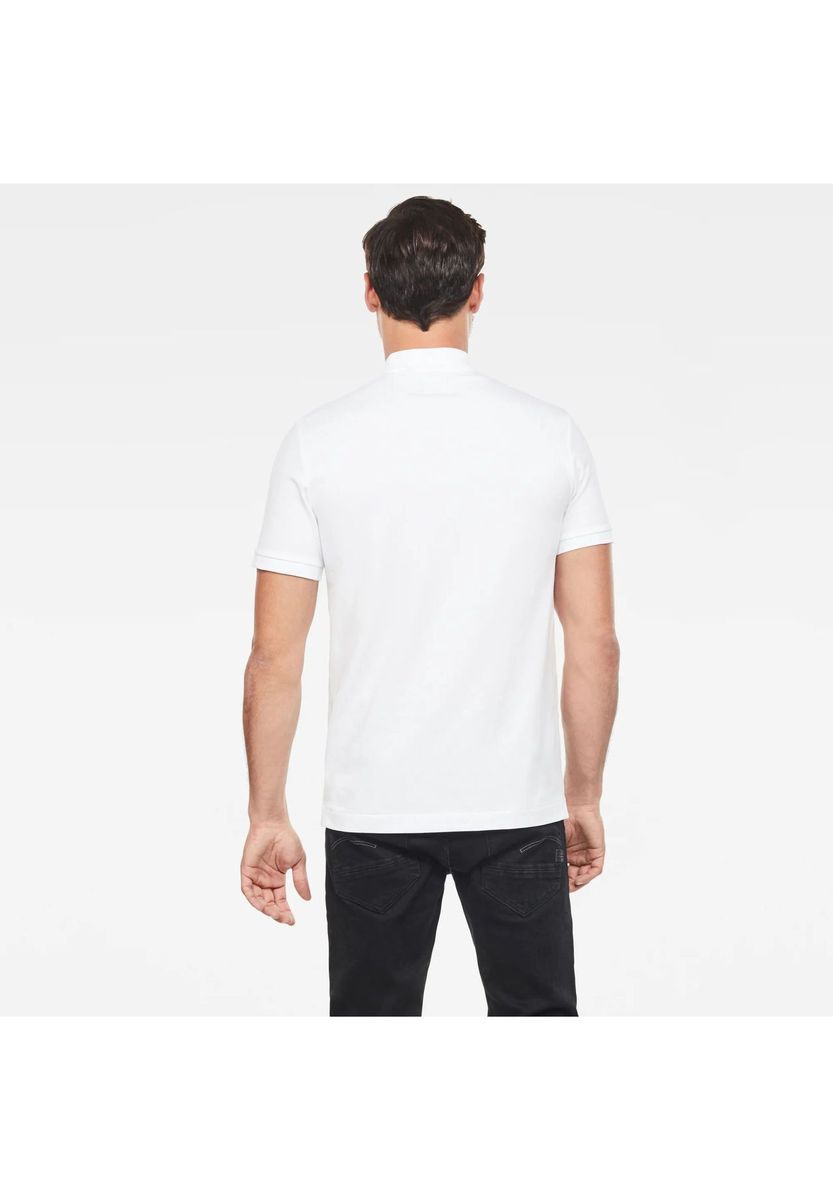 Klassisches weißes Baumwoll-Piqué-Poloshirt