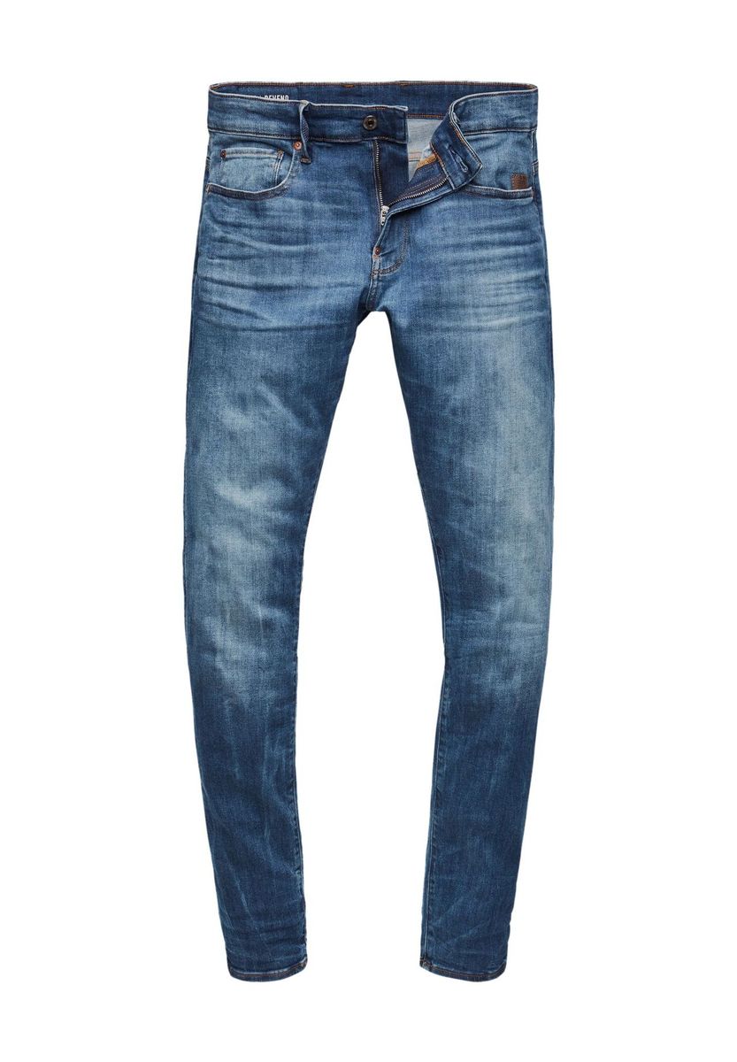 Schmal geschnittene Jeans mit Used-Waschung