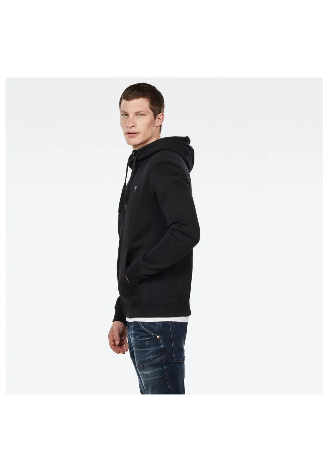 Klassische Kapuzensweatjacke mit Reißverschluss
