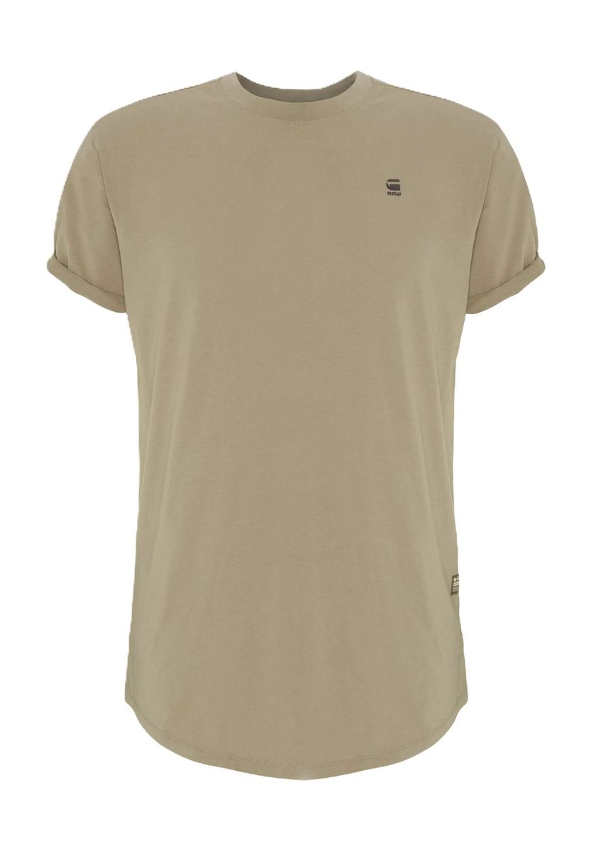 Lässiges einfarbiges Baumwoll-T-Shirt mit Rundhalsausschnitt