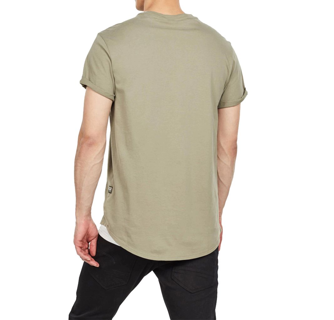 Lässiges einfarbiges Baumwoll-T-Shirt mit Rundhalsausschnitt