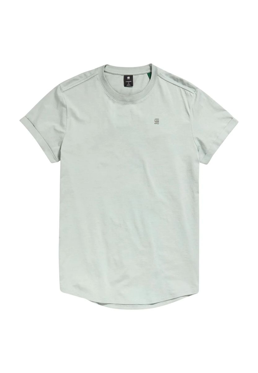 Lässiges einfarbiges Baumwoll-T-Shirt mit Rundhalsausschnitt