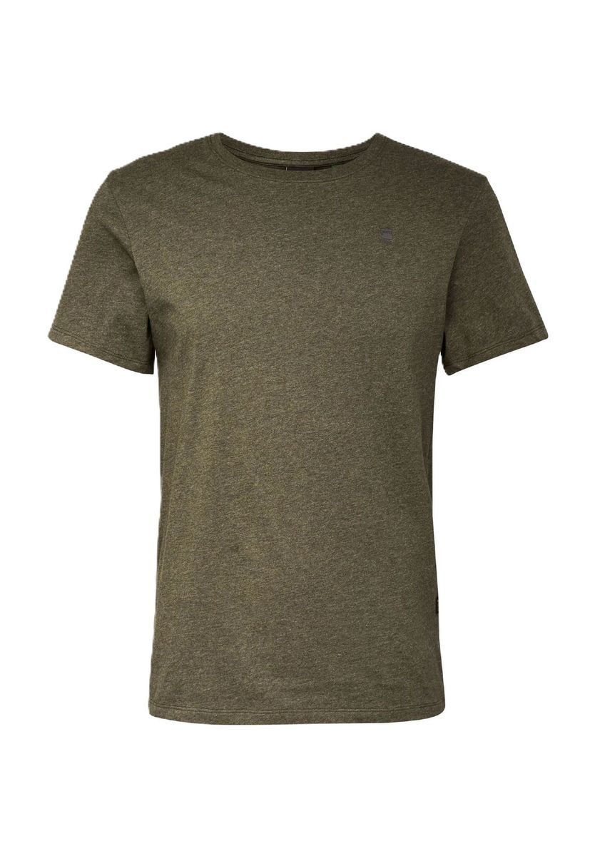 Meliertes Baumwoll-T-Shirt mit Rundhalsausschnitt