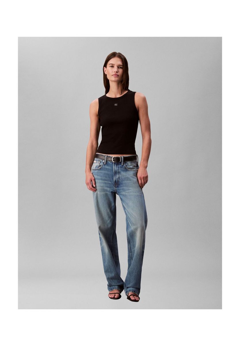 Ärmelloses geripptes Strick-Tanktop