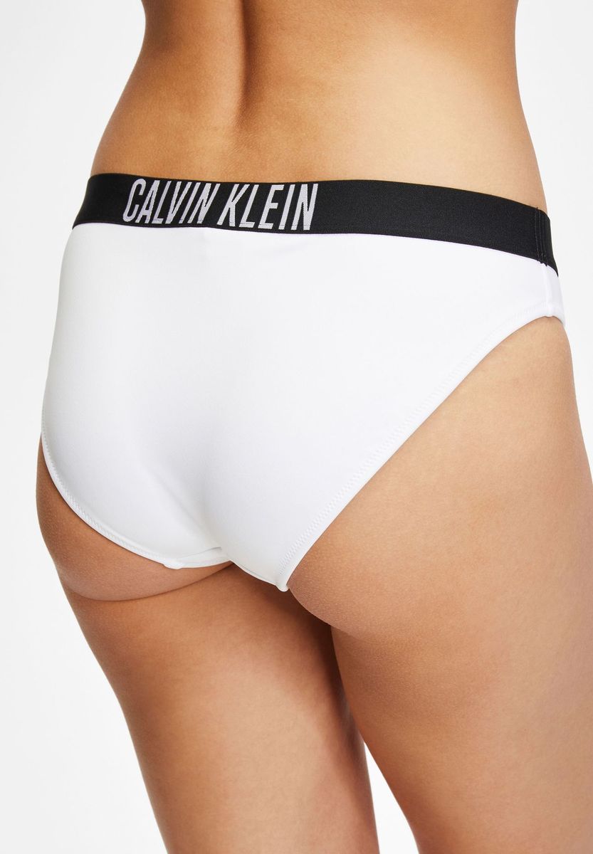 Weißes Bikini-Unterteil mit Logobund