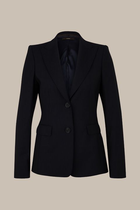 Windsor Marineblauer Schurwoll-Stretch-Blazer Einreiher Business Allrounder