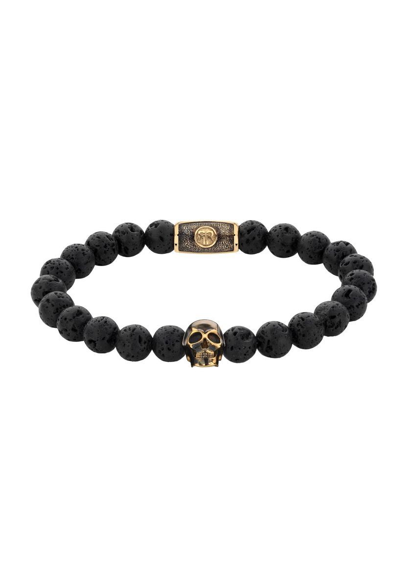 Lavastein Schädelperlen Armband