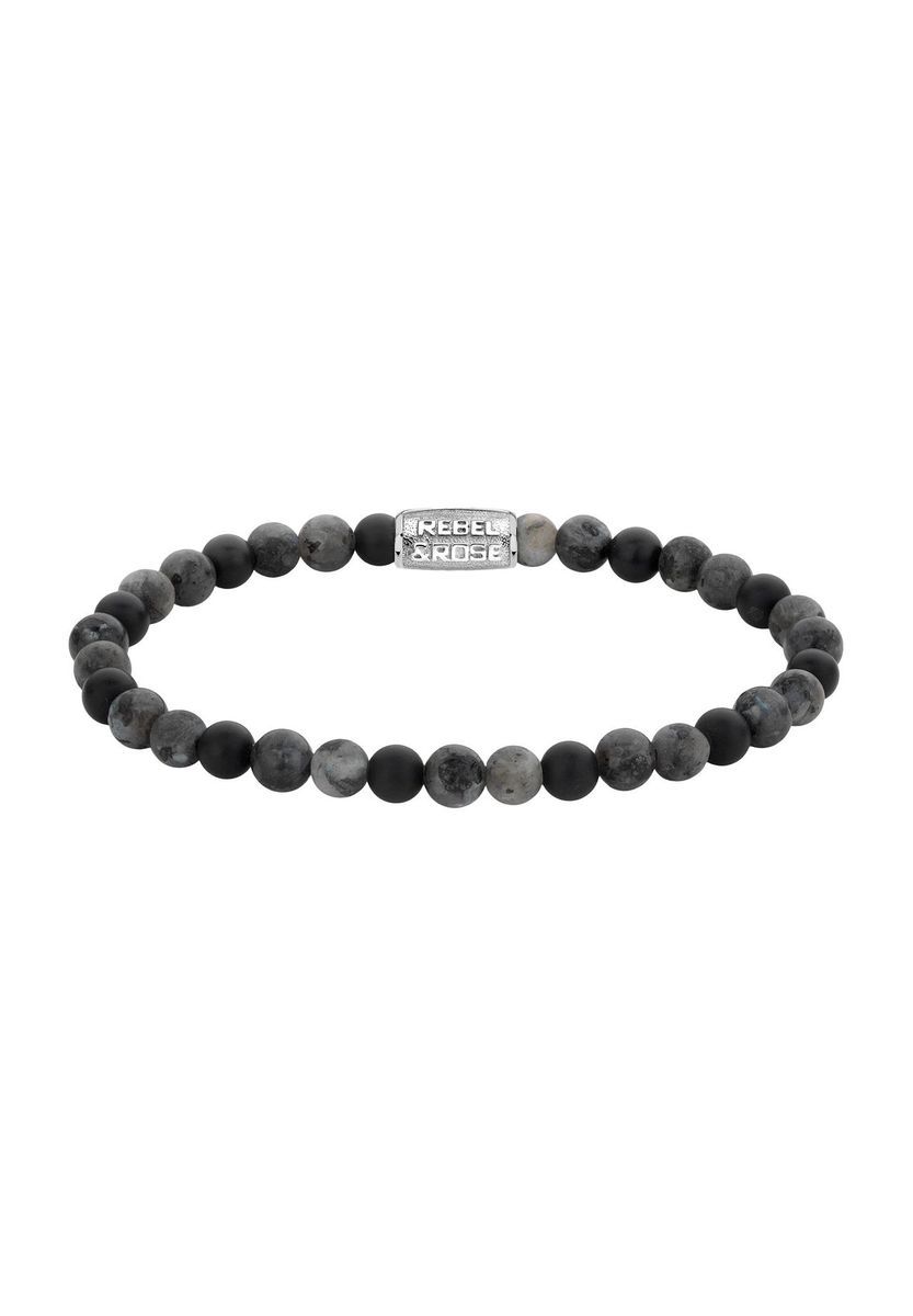 Perlenarmband mit Onyx und Larvikit