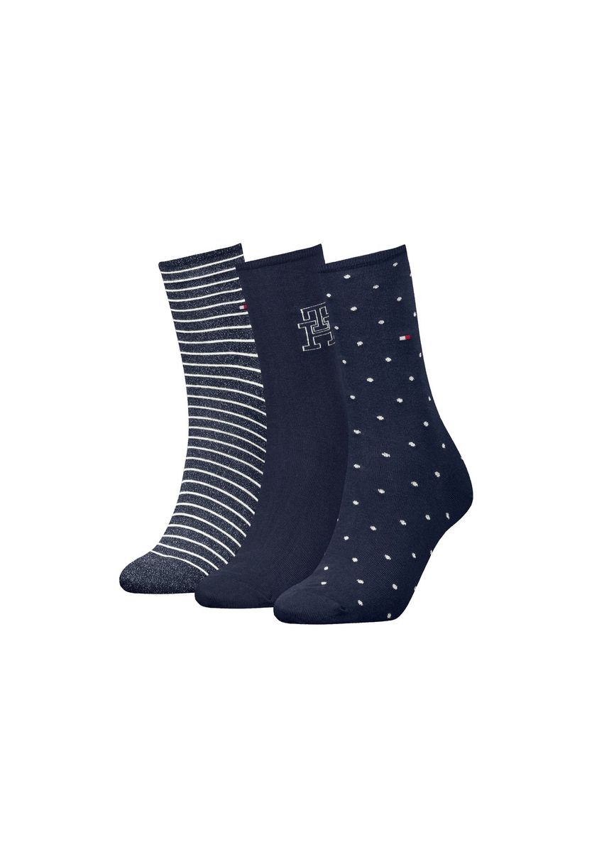 TOMMY HILFIGER Strümpfe-Geschenkbox, 3er-Pack, für Damen, blau, 35-38