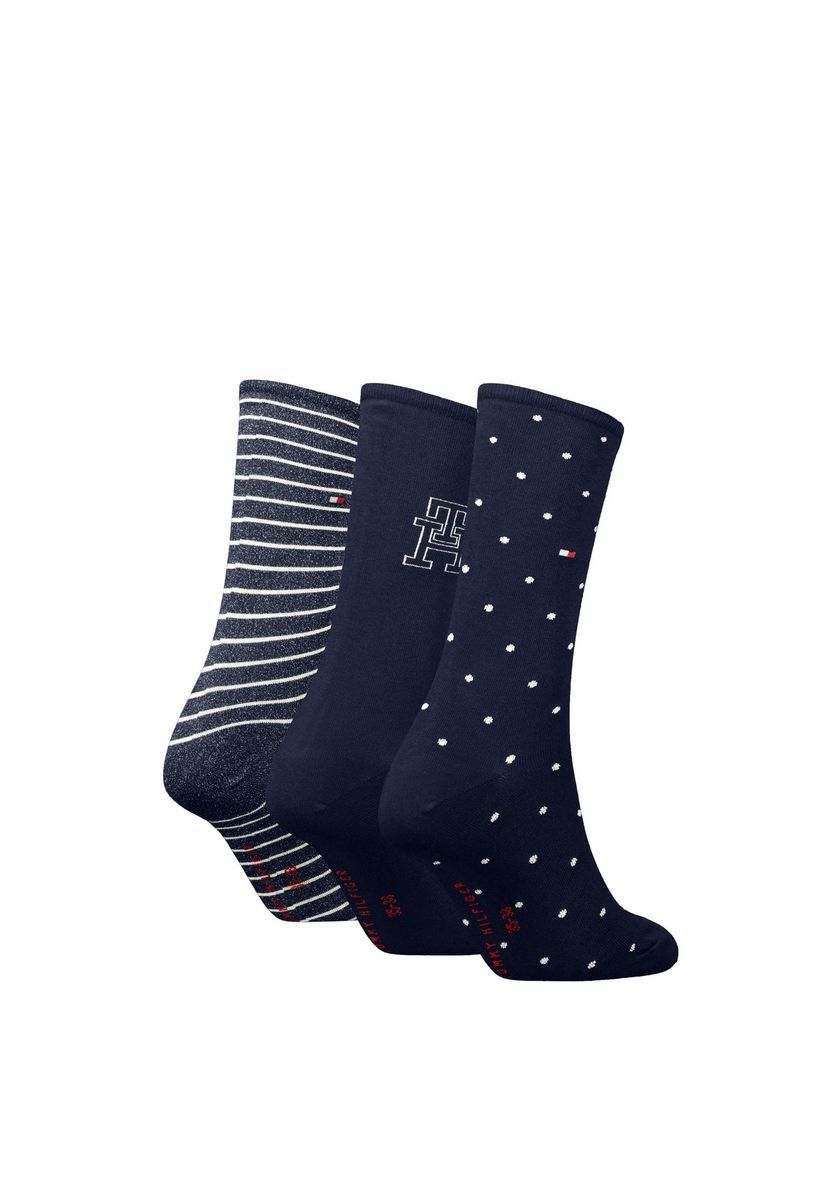 TOMMY HILFIGER Strümpfe-Geschenkbox, 3er-Pack, für Damen, blau, 35-38