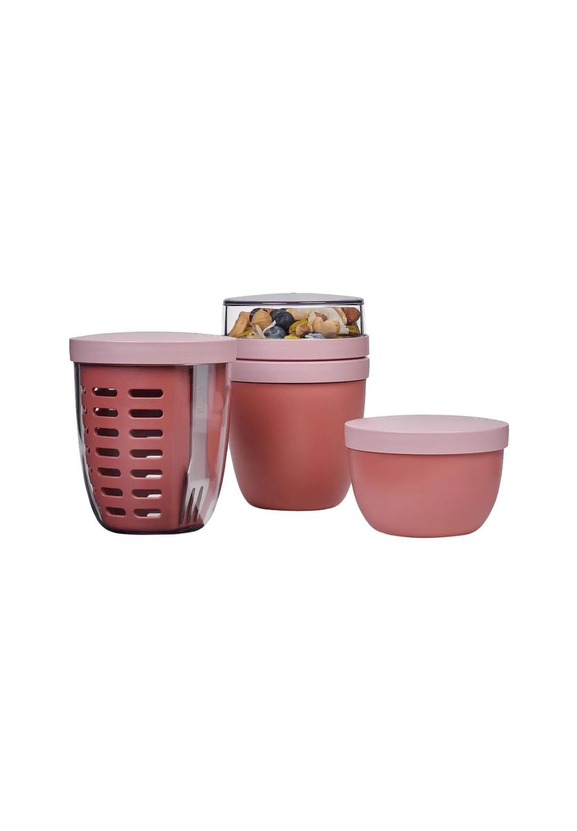 MEPAL Lunchpot, Fruitpot und Snackpot Ellipse 3er Set, rosa|rot, 99