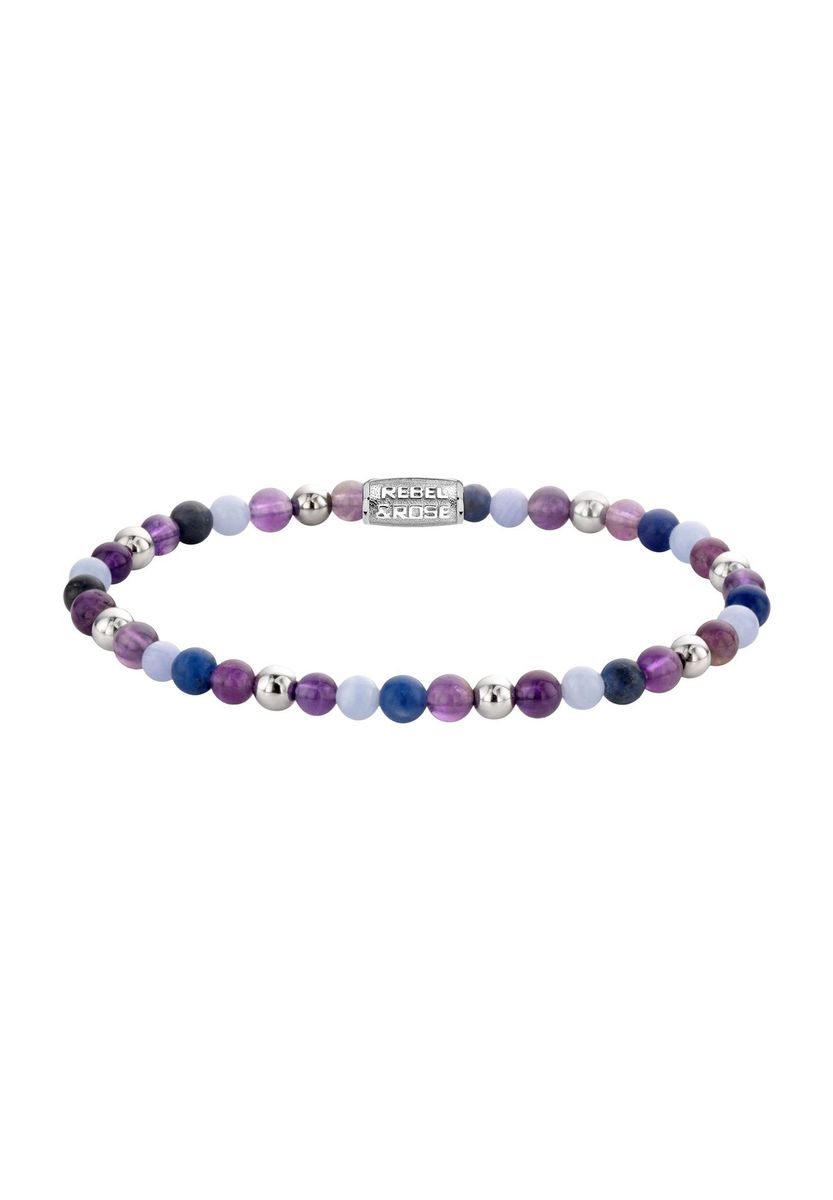 Perlen Armband Edelsteine Lila Blau