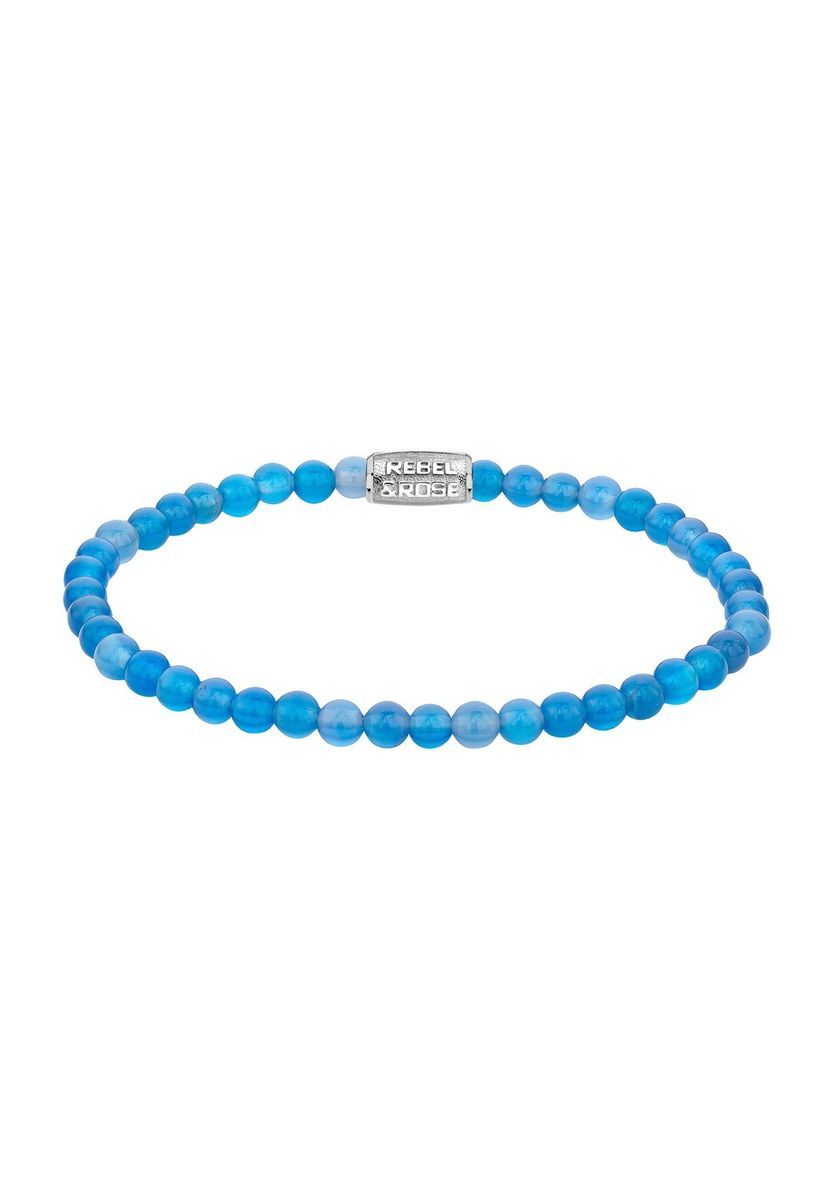 Aufhellendes blaues Achat-Perlenarmband