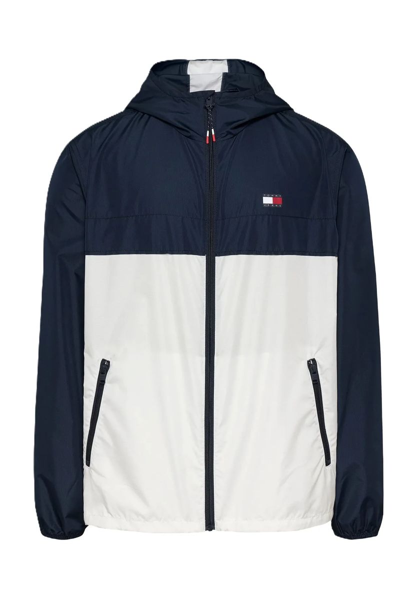 TOMMY Jeans Windbreaker Chicago, Kapuze, für Herren, blau|weiß, M
