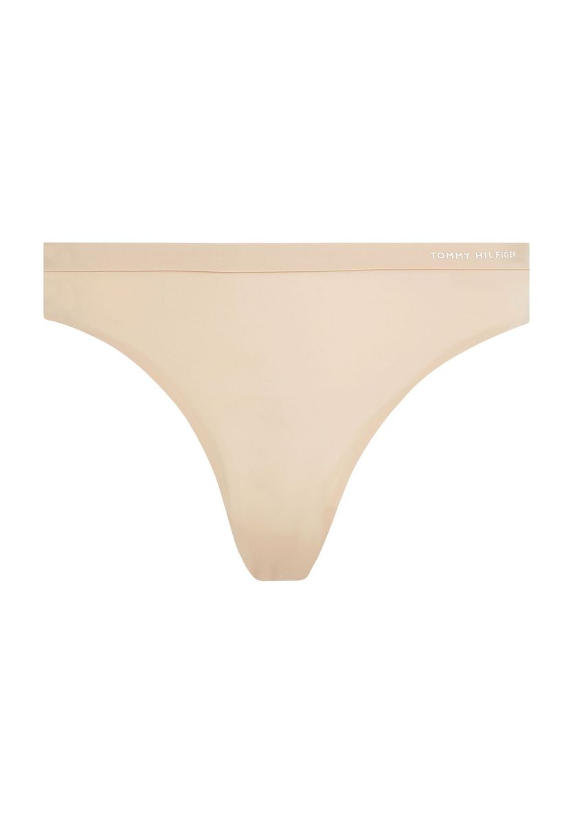 Komfortabler beiger Tanga mit Logo-Detail