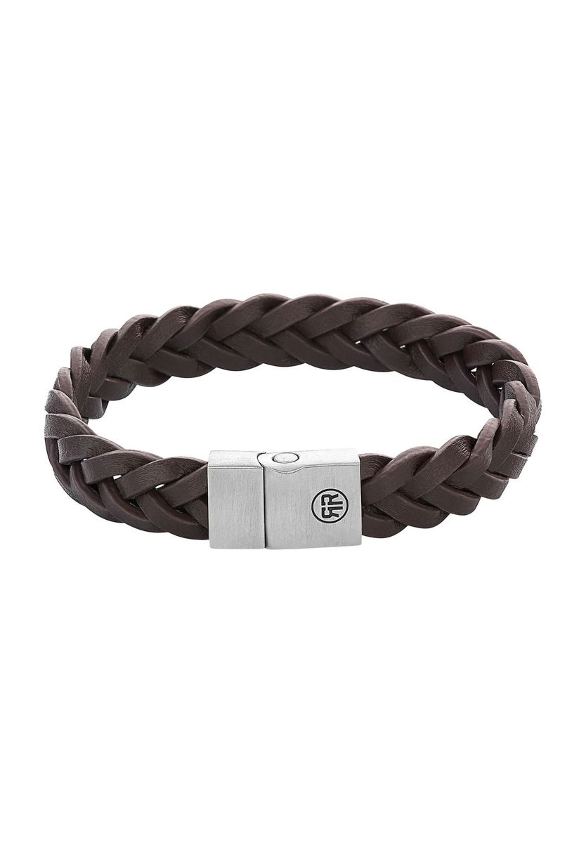 Herrenarmband aus braunem geflochtenem Leder