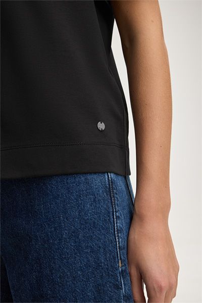 Windsor Schwarzes Bio-Baumwoll-T-Shirt Klassische Passform Kurze Ärmel