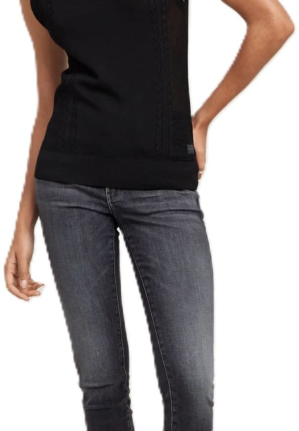 Schmal geschnittene, hochtaillierte graue Jeans