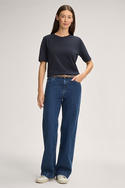 Windsor Bio-Baumwoll T-Shirt in Marineblau mit Rundhalsausschnitt