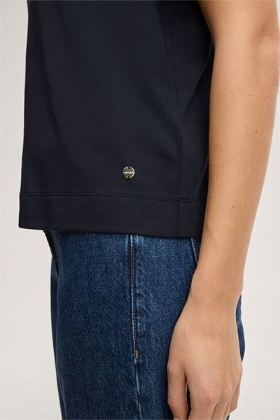 Windsor Bio-Baumwoll T-Shirt in Marineblau mit Rundhalsausschnitt