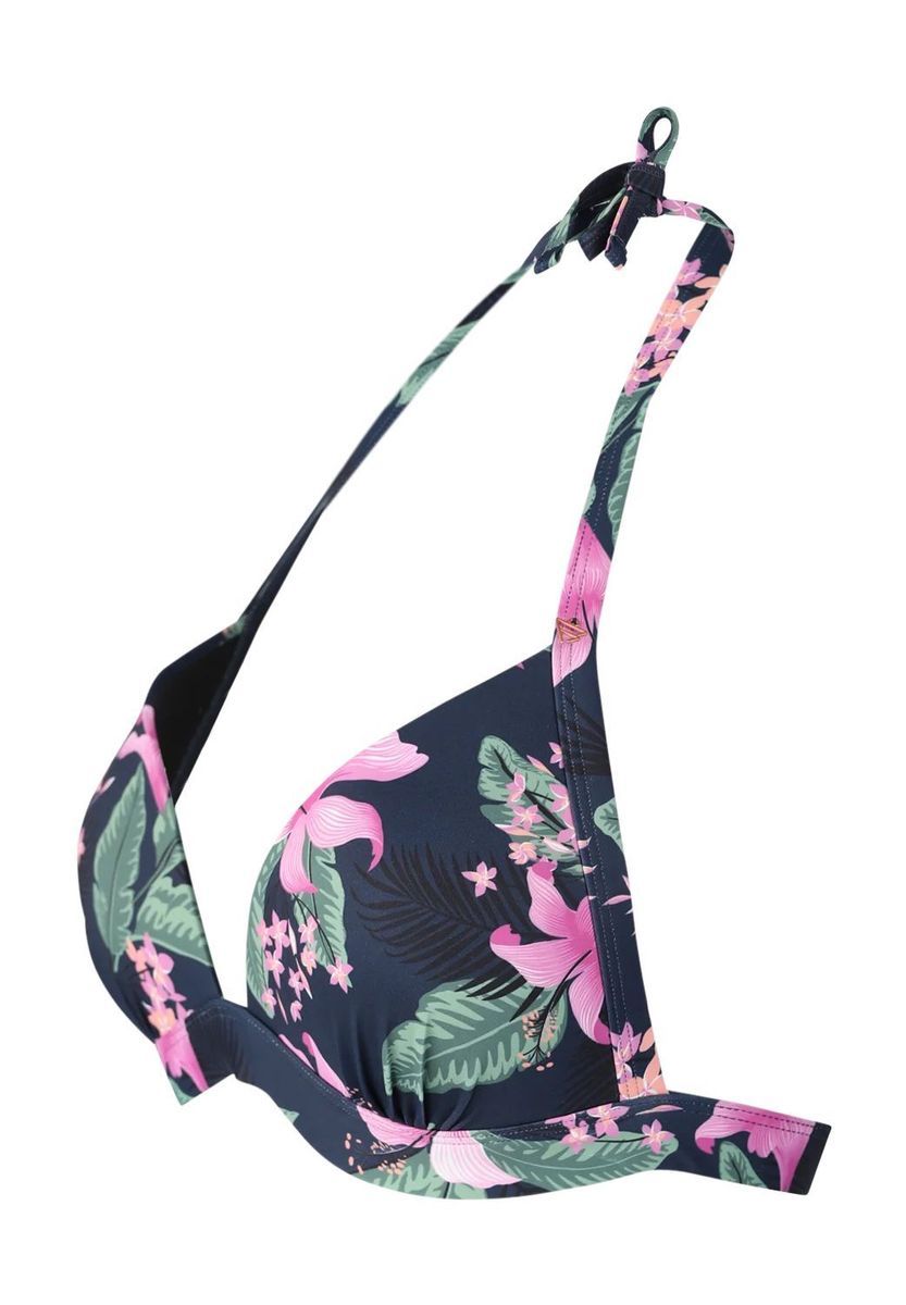 Triangel-Bikini-Oberteil mit Blumendruck