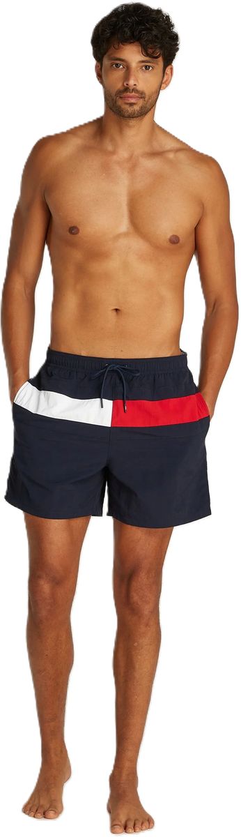 Badeshorts mit Blockdesign und Kordelzug