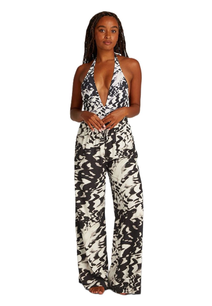 Weite Loungehose mit abstraktem Muster