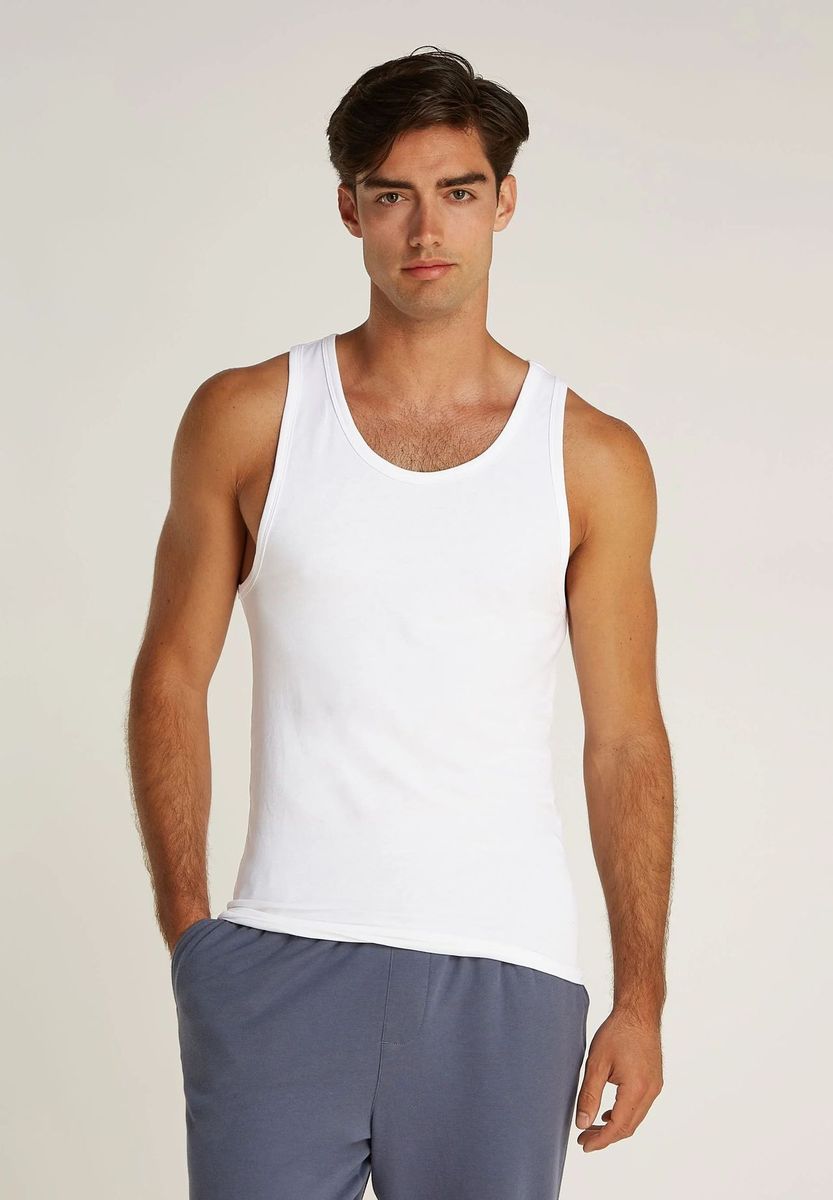 Klassisches weißes Baumwoll-Tanktop