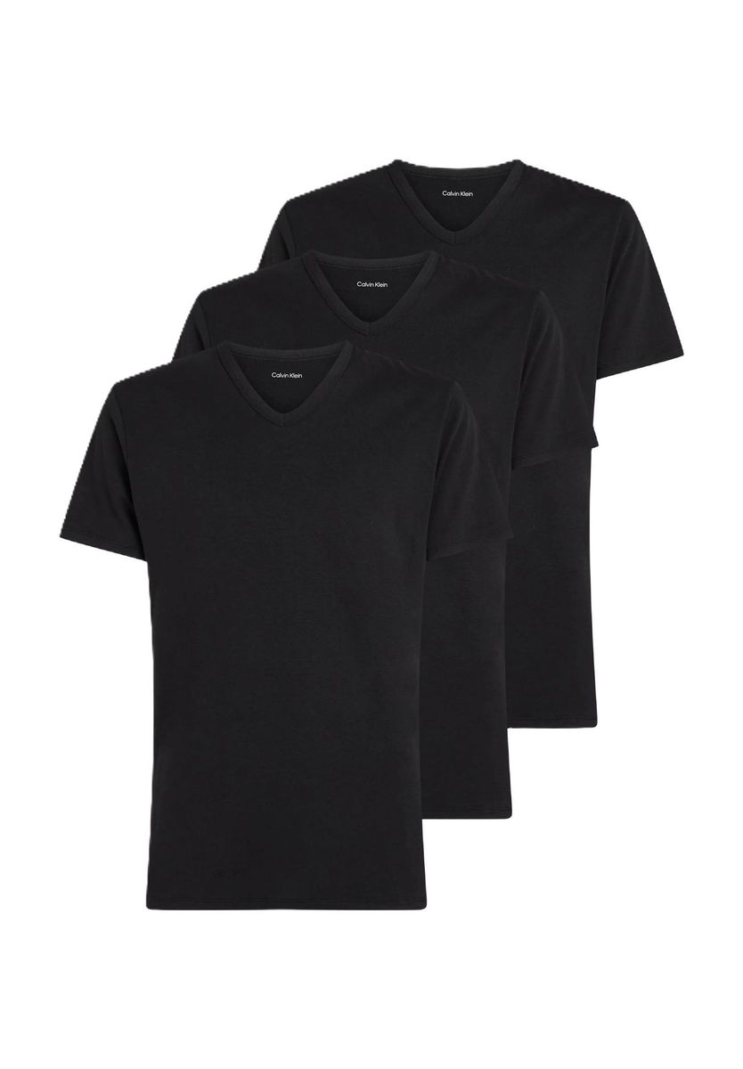 Klassisches schwarzes T-Shirt Set mit V-Ausschnitt