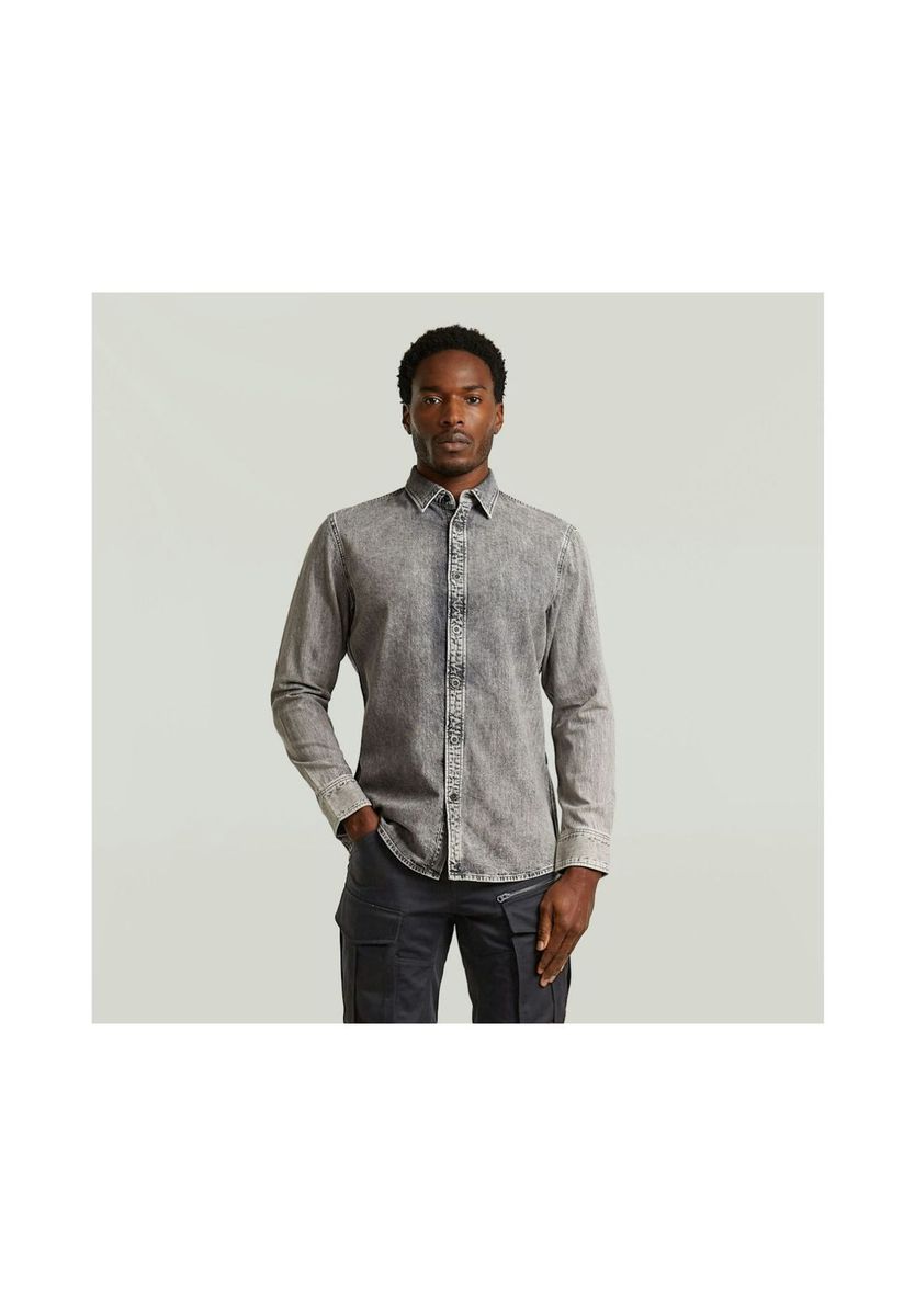 Schmal geschnittenes graphitgraues Hemd