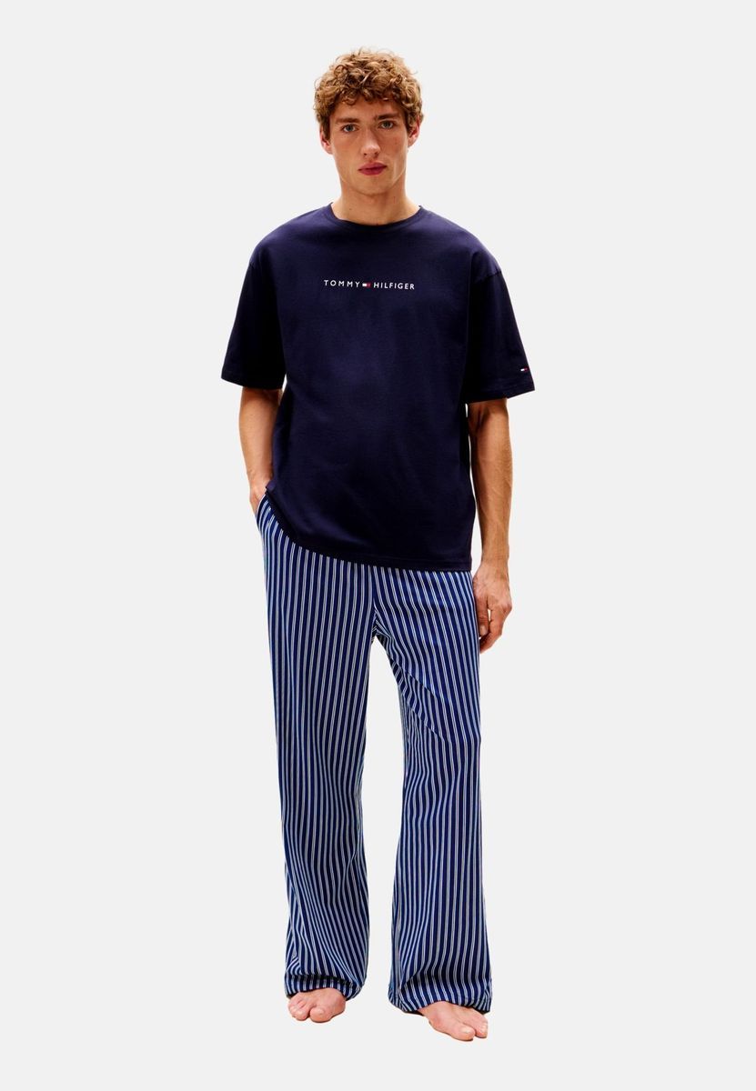 Klassisches Baumwoll-Loungeoberteil mit Logo