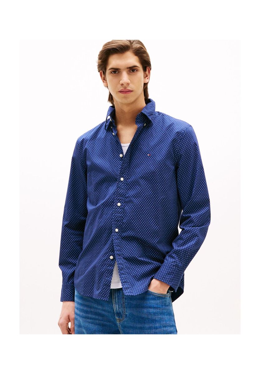 Bedrucktes Langarmhemd mit normaler Passform