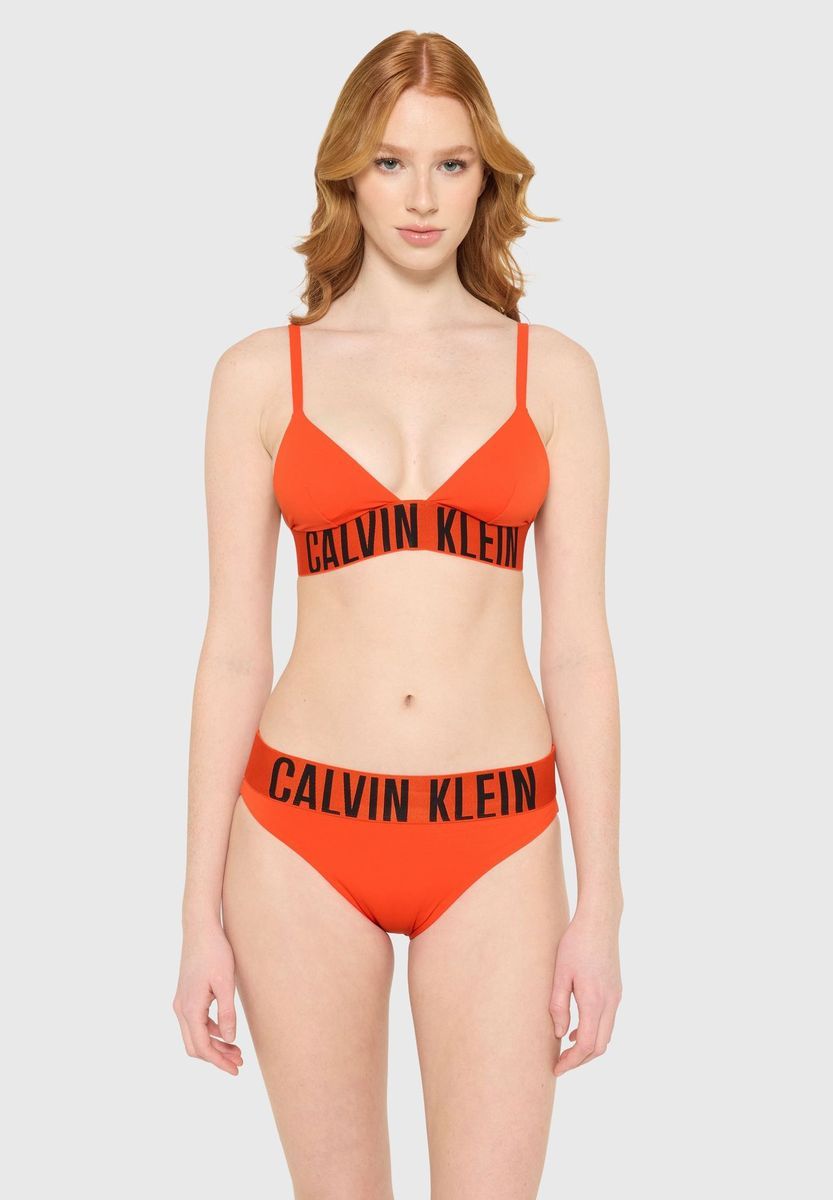 Triangel-Bralette mit Logo-Band