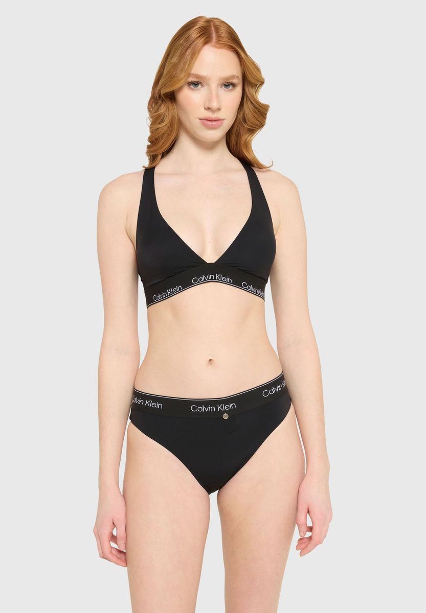 Racerback-Triangel-Bralette mit Logoband