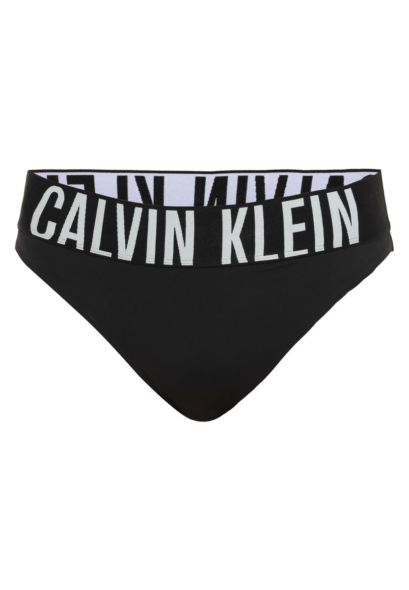 Schwarze Bikinihose mit Logo-Bund