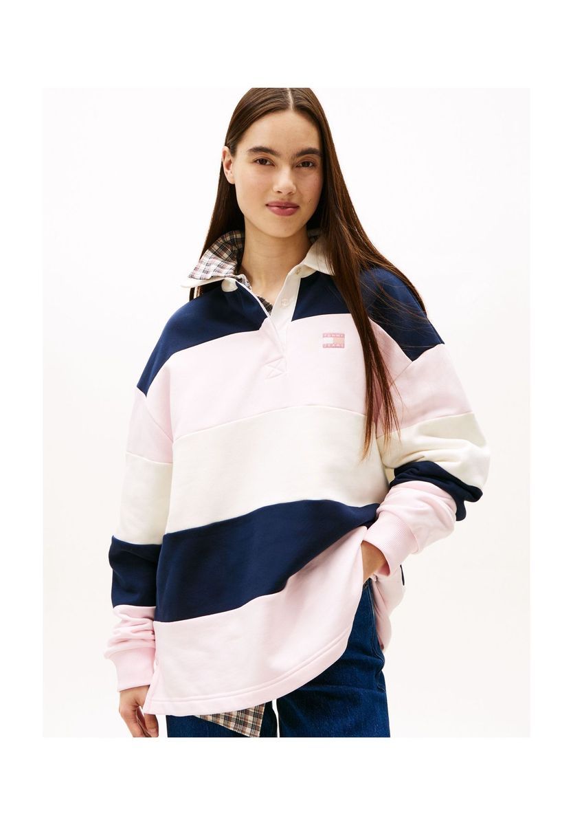 Gestreiftes Langarm-Rugbyshirt