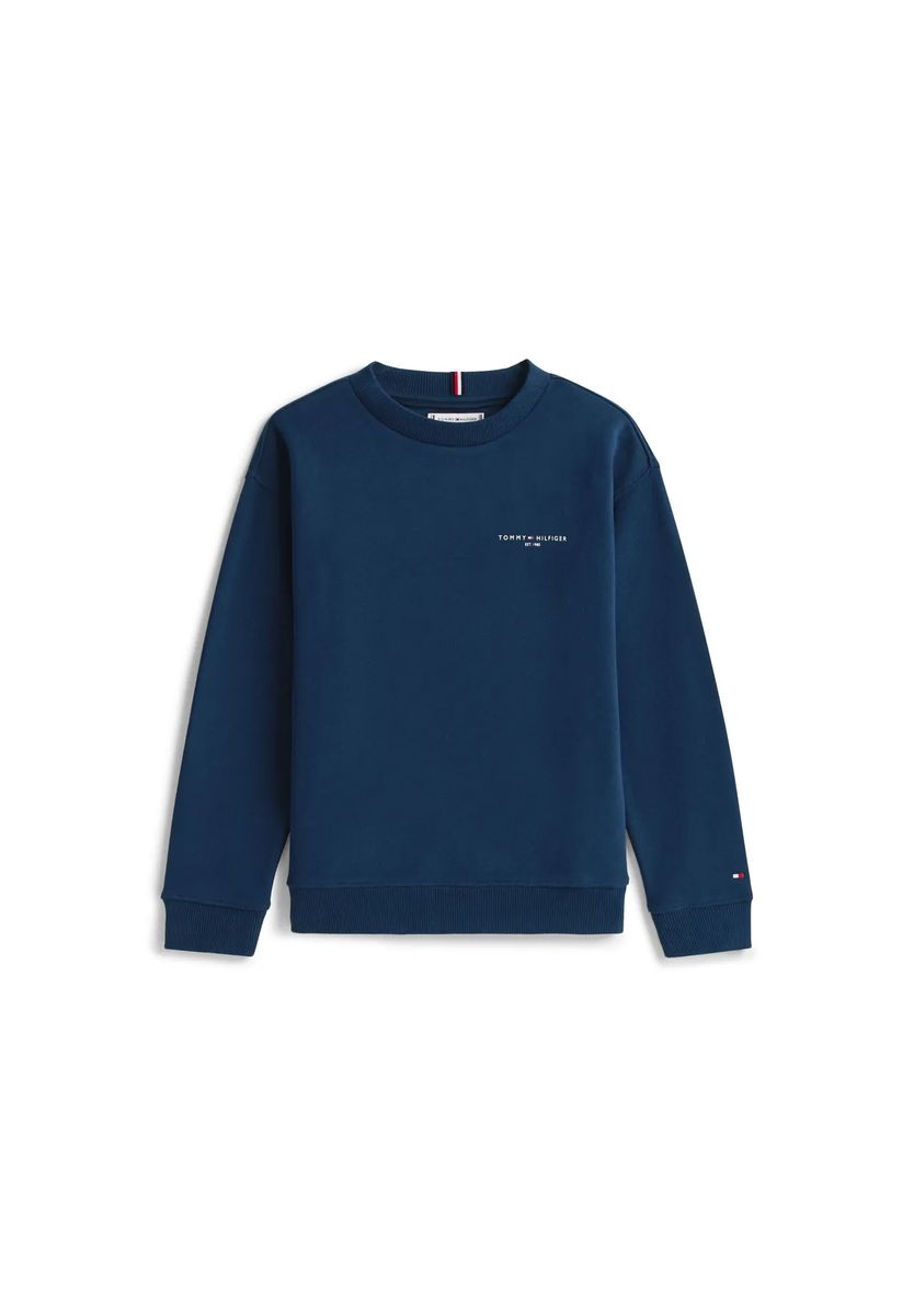 TOMMY HILFIGER Sweatshirt, Rippbündchen, für Kinder, blau, 176