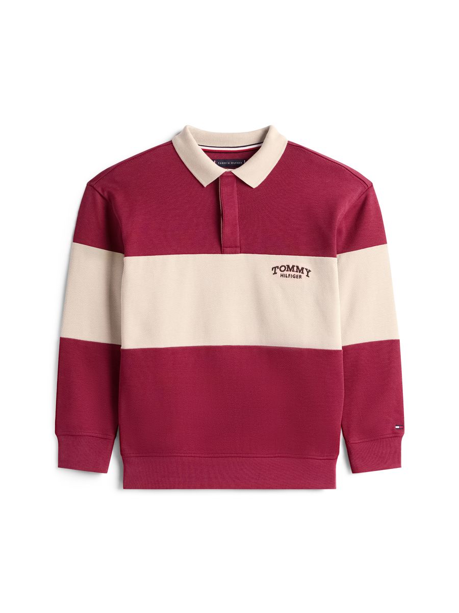 3381 Langarmshirt, Polokragen, für Kinder, beige|rot, 176