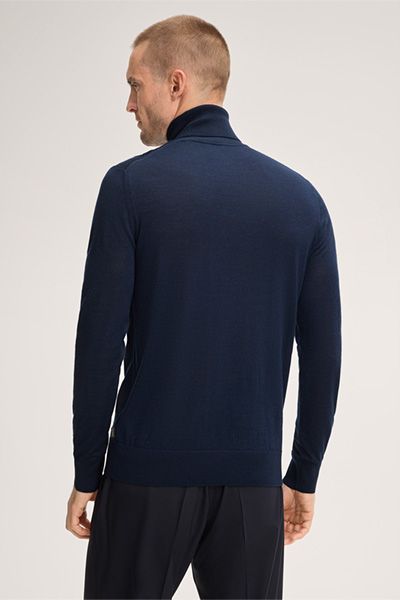 Windsor Nando marineblauer Woll-Kaschmir-Rollkragenpullover Slim Fit